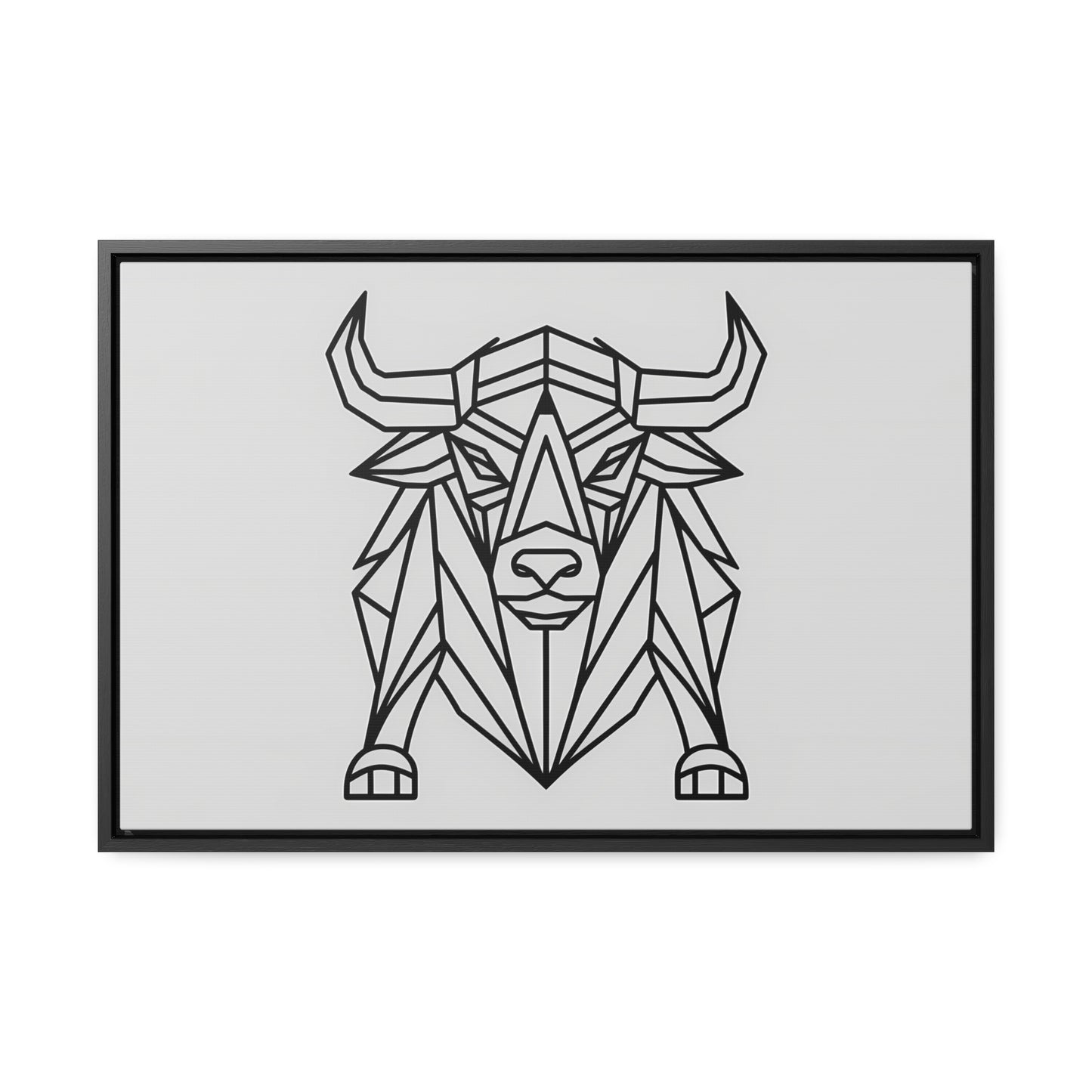 Geometric Bull - Gallery Canvas Wraps, Horizontal Frame