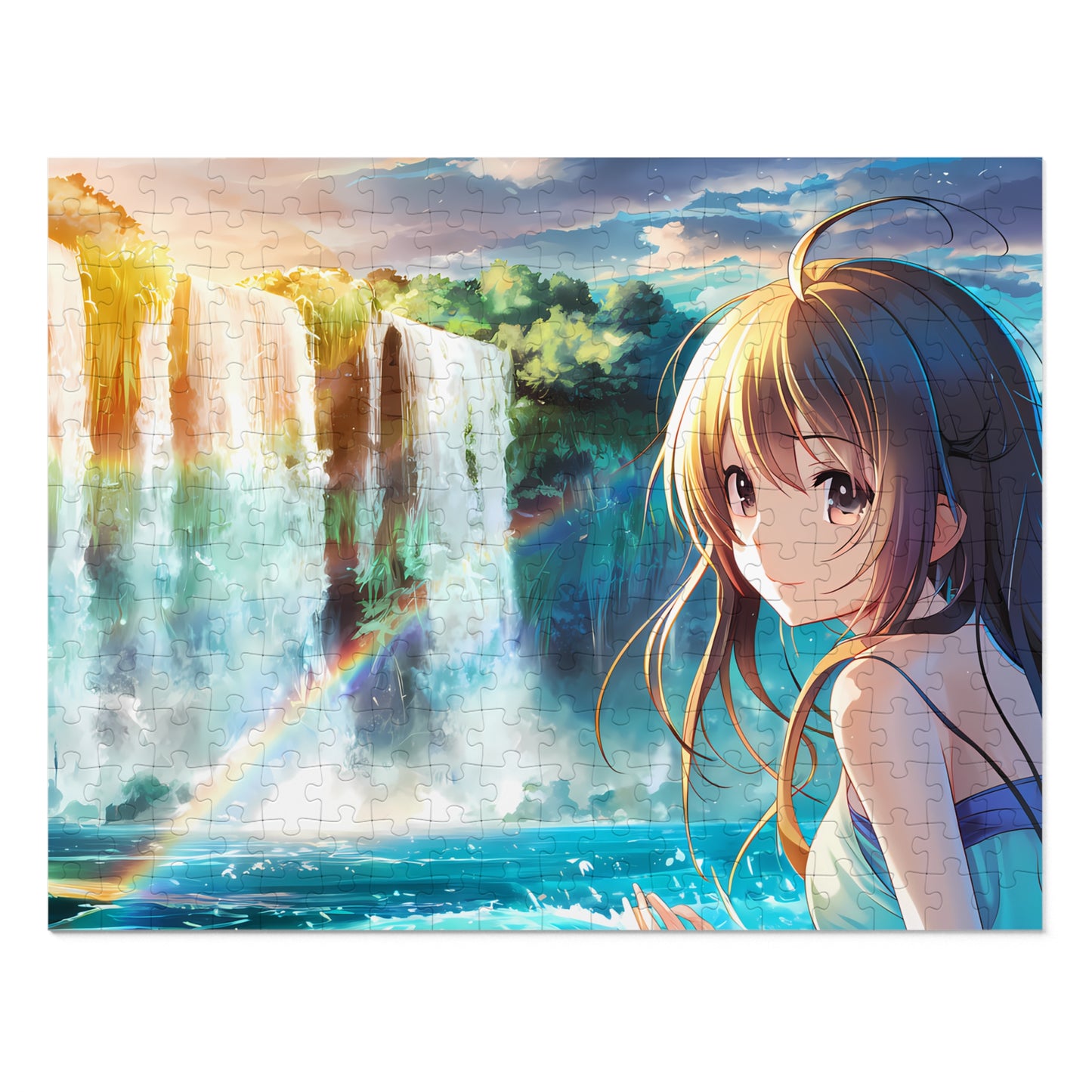 Ethereal Waterfall Symphony - Jigsaw Puzzle (30, 110, 252, 500,1000-Piece)