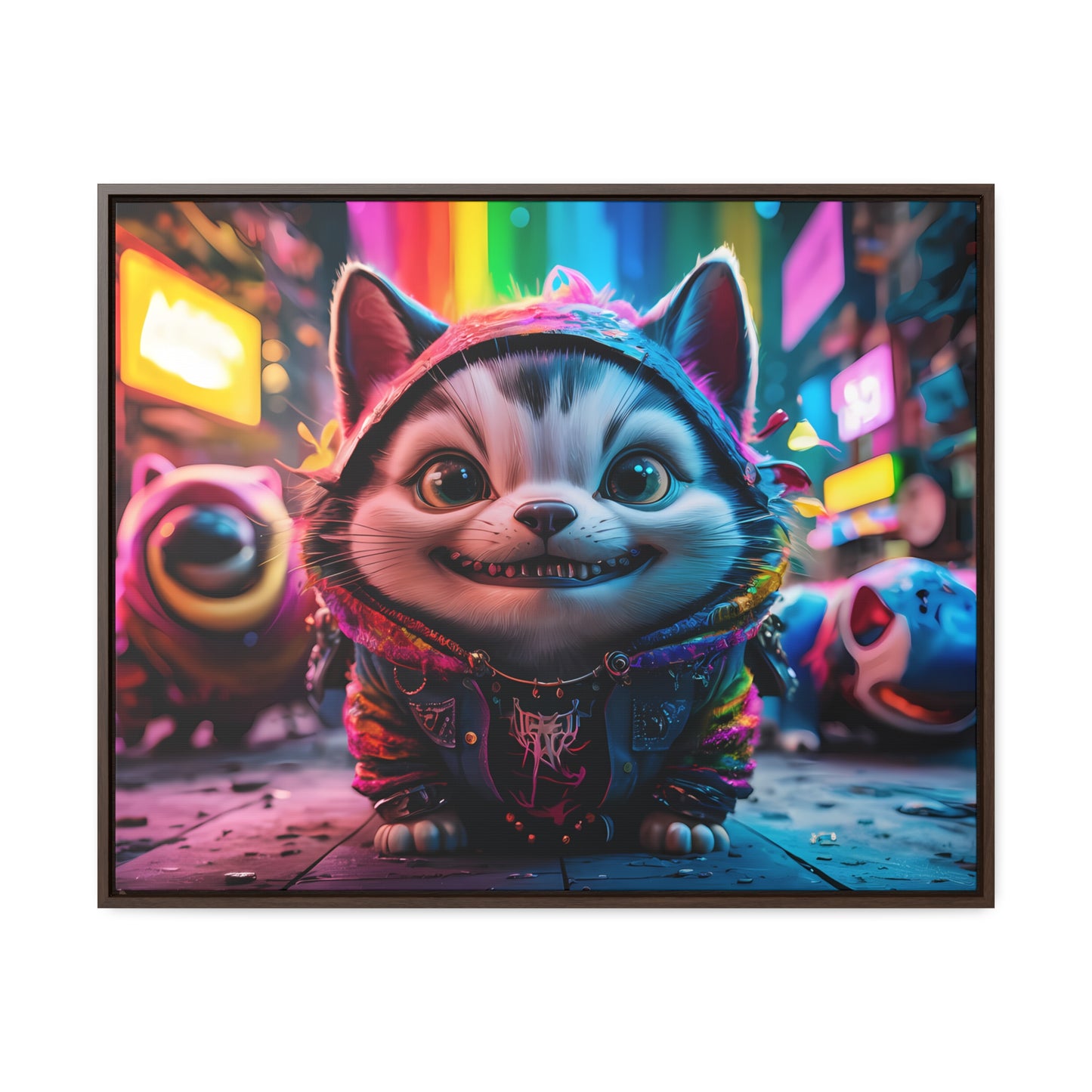 Cyberpunk Alley Cat Adventures - Gallery Canvas Wraps, Horizontal Frame