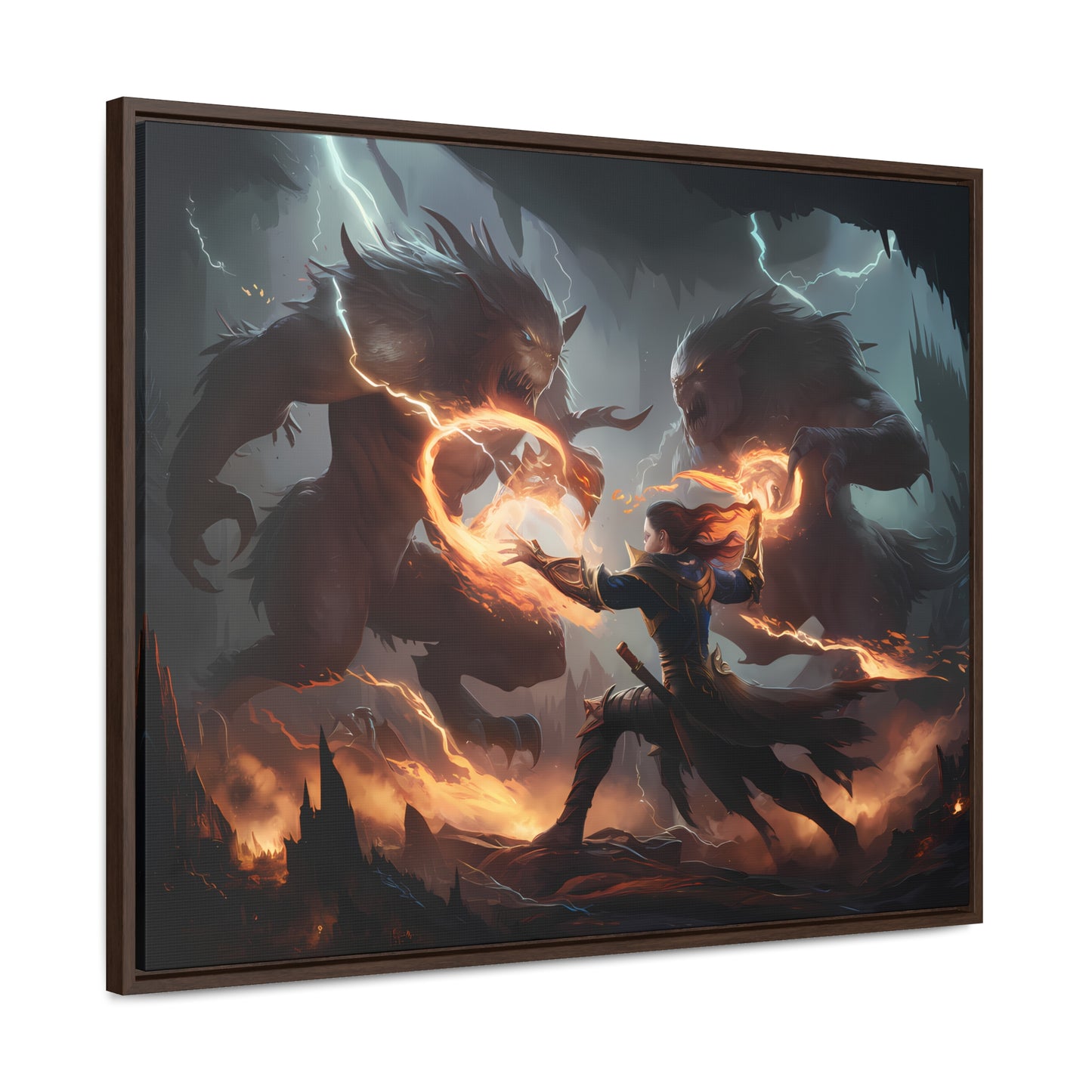 Duel of Thunder and Flame - Gallery Canvas Wraps, Horizontal Frame