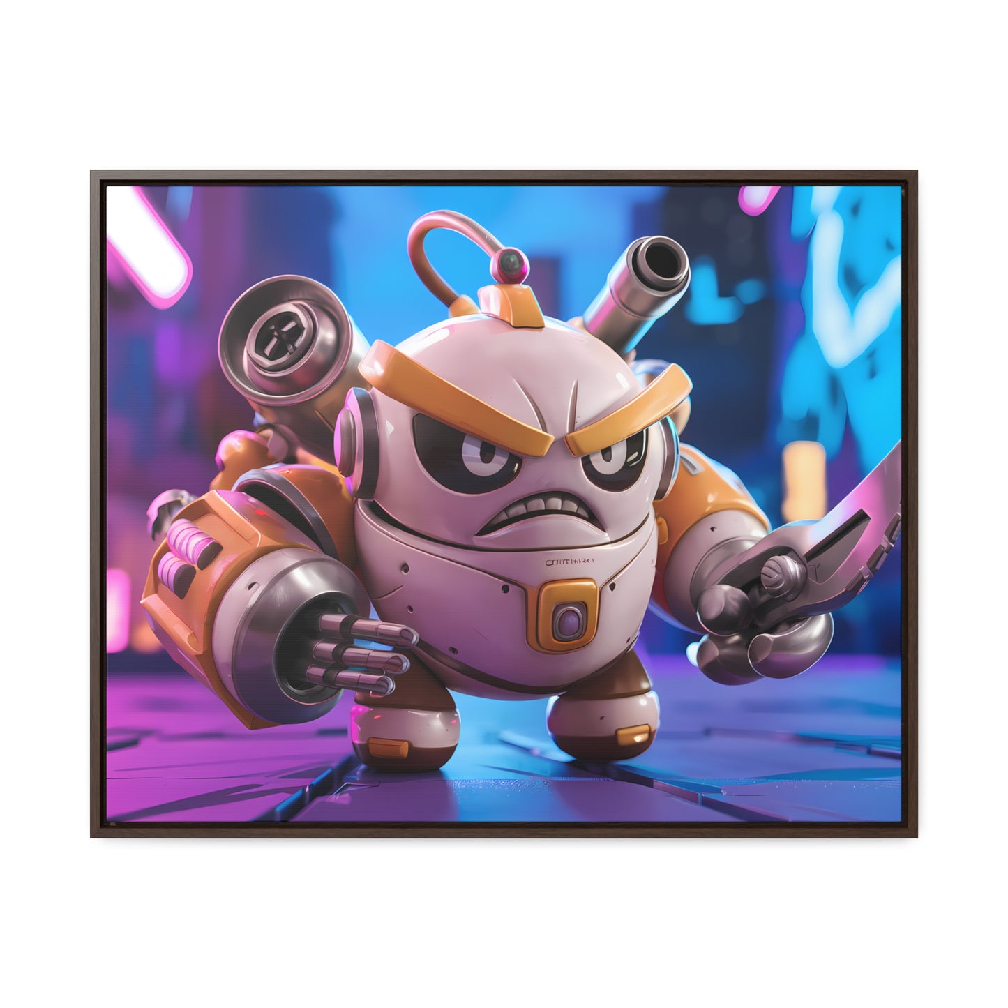 Battle-Ready Robo Warrior - Gallery Canvas Wraps, Horizontal Frame