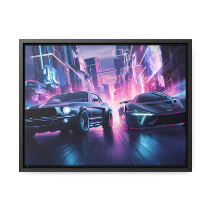 Neon Speed Duel - Gallery Canvas Wraps, Horizontal Frame