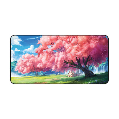 Idyllic cherry blossom and a hut - Desk Mat