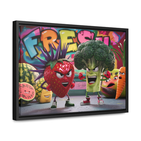 "Fresh Fight: Battle of the Bites" - Gallery Canvas Wraps, Horizontal Frame