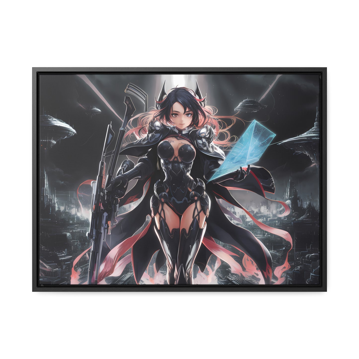 The Sentinel of Neon Skies - Gallery Canvas Wraps, Horizontal Frame