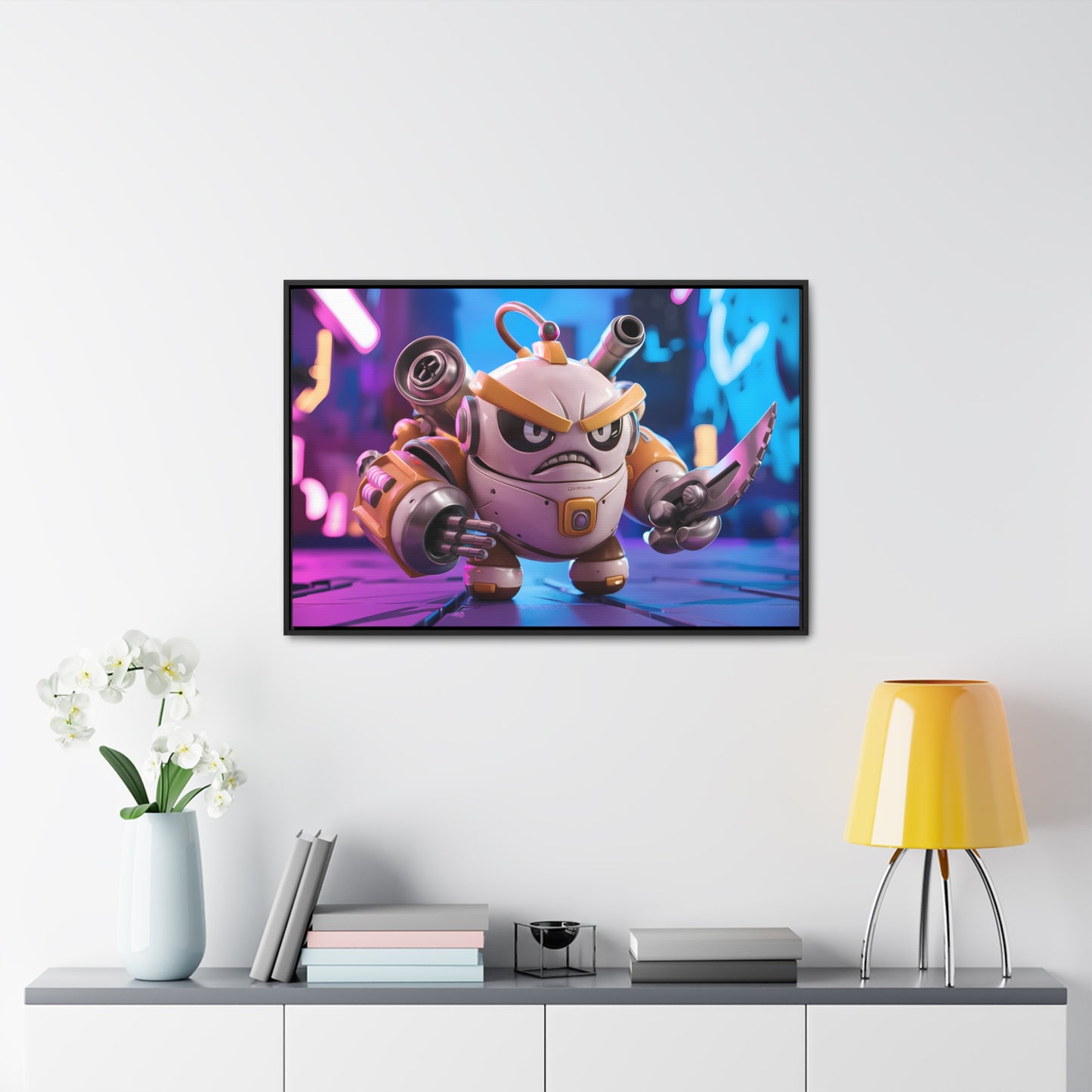 Battle-Ready Robo Warrior - Gallery Canvas Wraps, Horizontal Frame