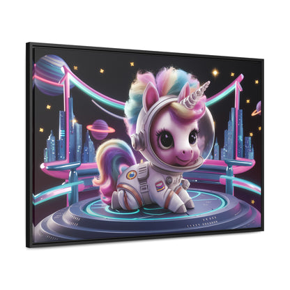 "Galactic Unicorn Explorer" - Gallery Canvas Wraps, Horizontal Frame