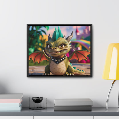 "Spike the Mischievous Baby Dragon" - Gallery Canvas Wraps, Horizontal Frame