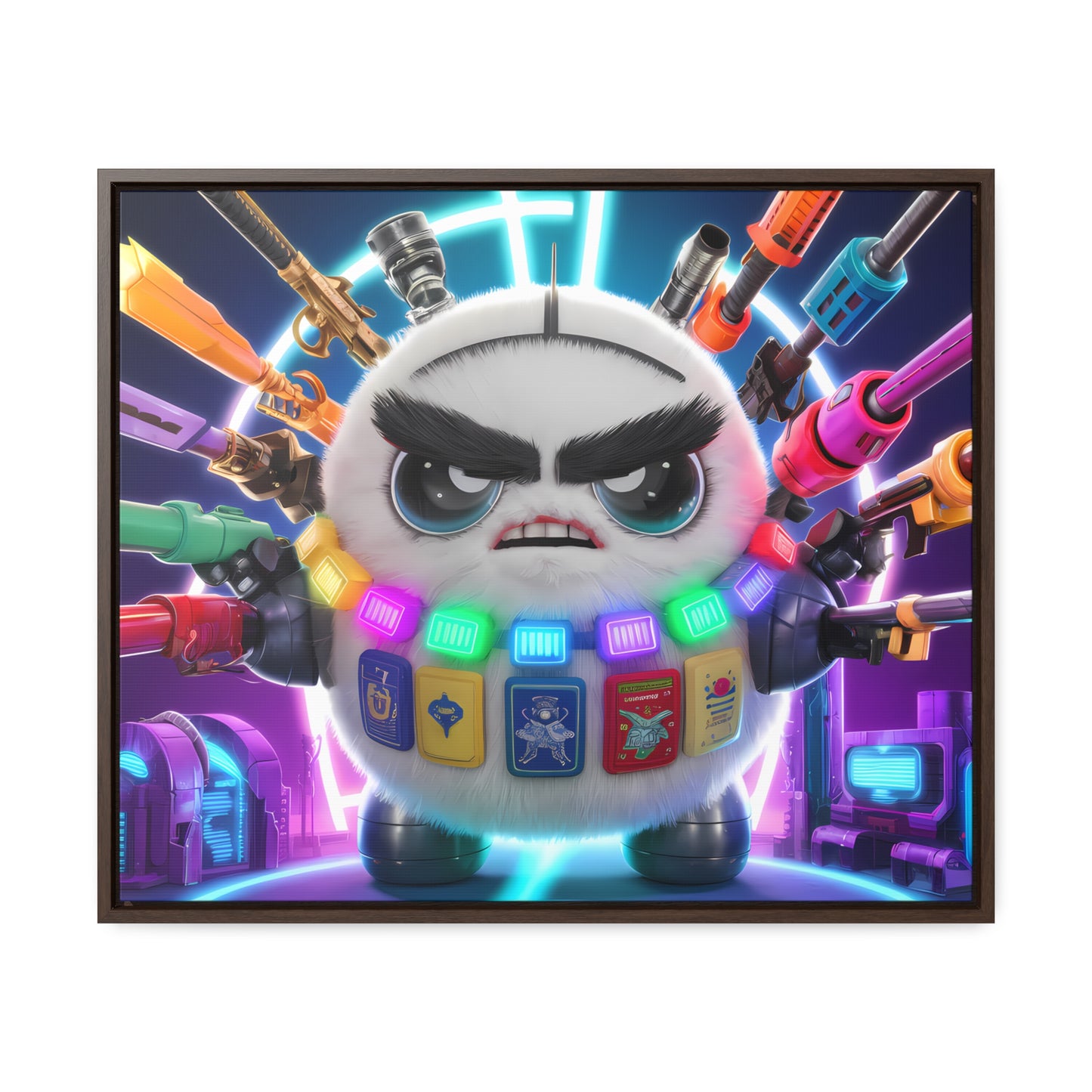 Battle-Ready Fluffbot: The Ultimate Arsenal - Gallery Canvas Wraps, Horizontal Frame