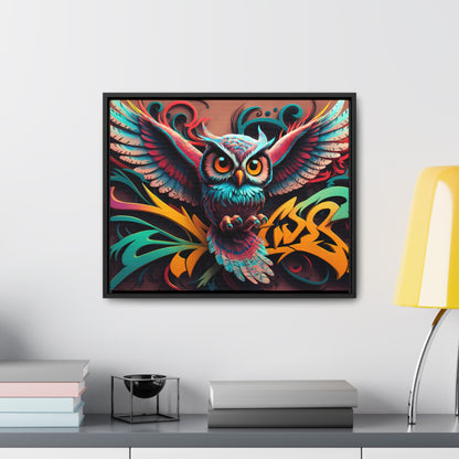 Vibrant Owl Symphony - Gallery Canvas Wraps, Horizontal Frame