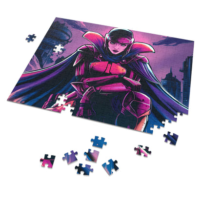 Crimson Enforcer of the Neon Fortress - Jigsaw Puzzle (30, 110, 252, 500,1000-Piece)