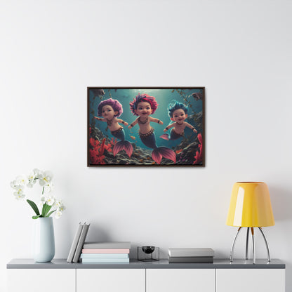 Aquatic Mischief - Gallery Canvas Wraps, Horizontal Frame