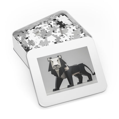 Geometric Lion in Black and White - Jigsaw Puzzle (30, 110, 252, 500,1000-Piece)