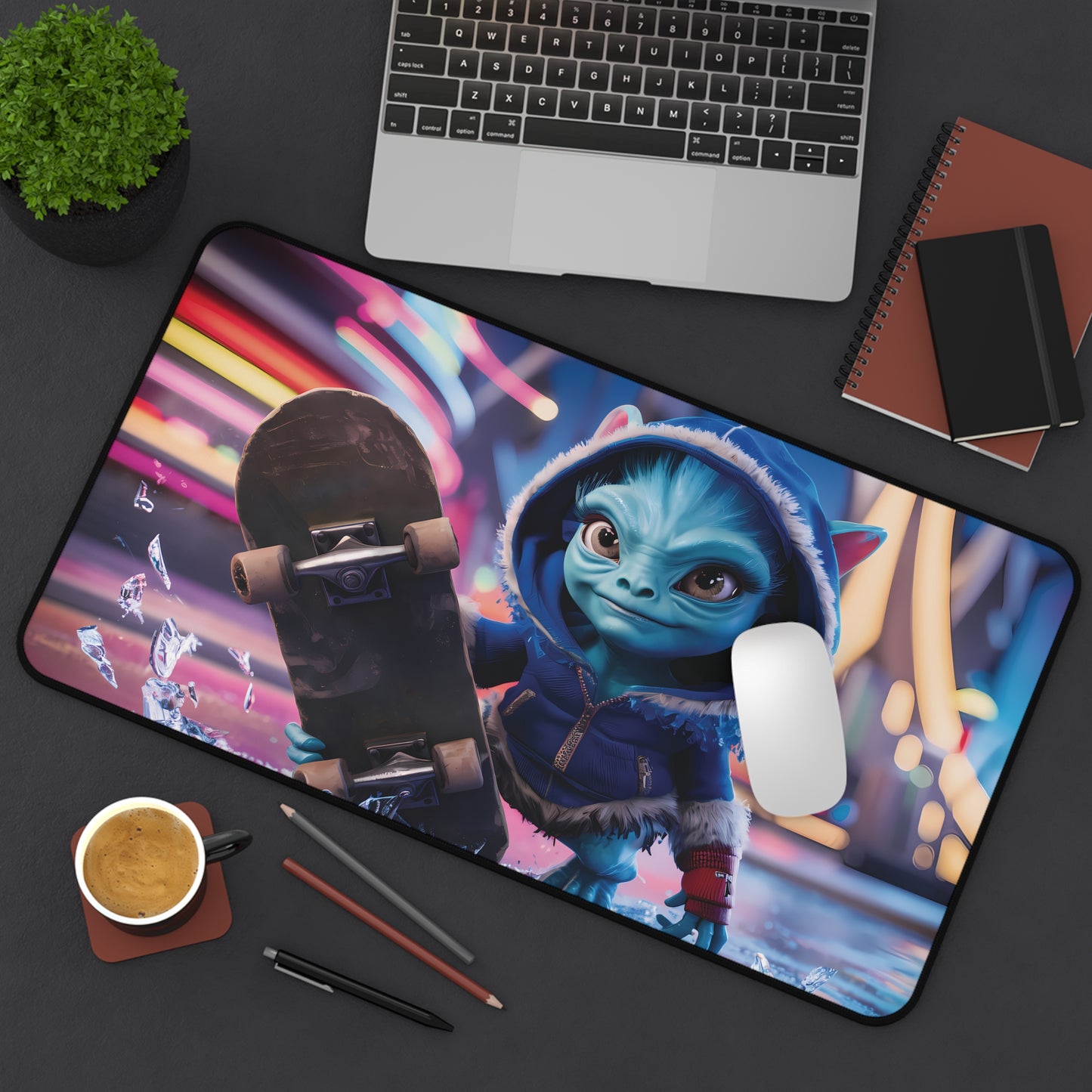 Cute Ice Alien Skater - Desk Mat