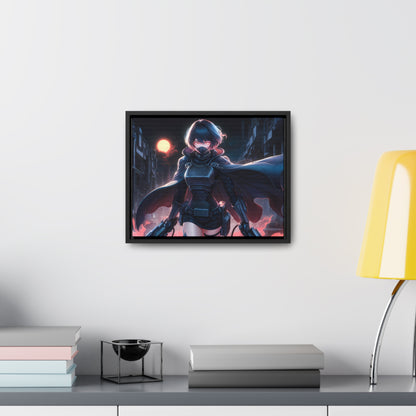 "Nightblade: The Cyberpunk Vigilante" - Gallery Canvas Wraps, Horizontal Frame