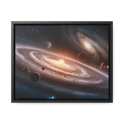 Celestial Symphony: The Dance of Galaxies and Planets - Gallery Canvas Wraps, Horizontal Frame