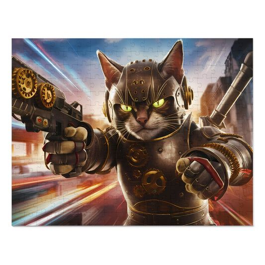 Cyber Feline Enforcer - Jigsaw Puzzle (30, 110, 252, 500,1000-Piece)