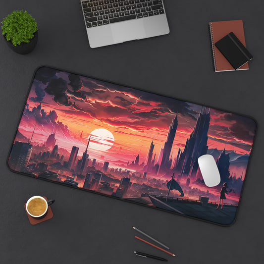 Anime City at Dawn - Desk Mat