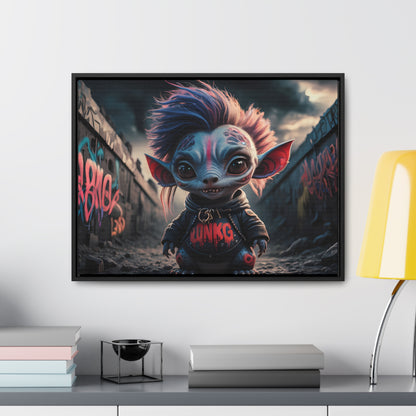 Rebel Gremlin in the Neon Alley - Gallery Canvas Wraps, Horizontal Frame