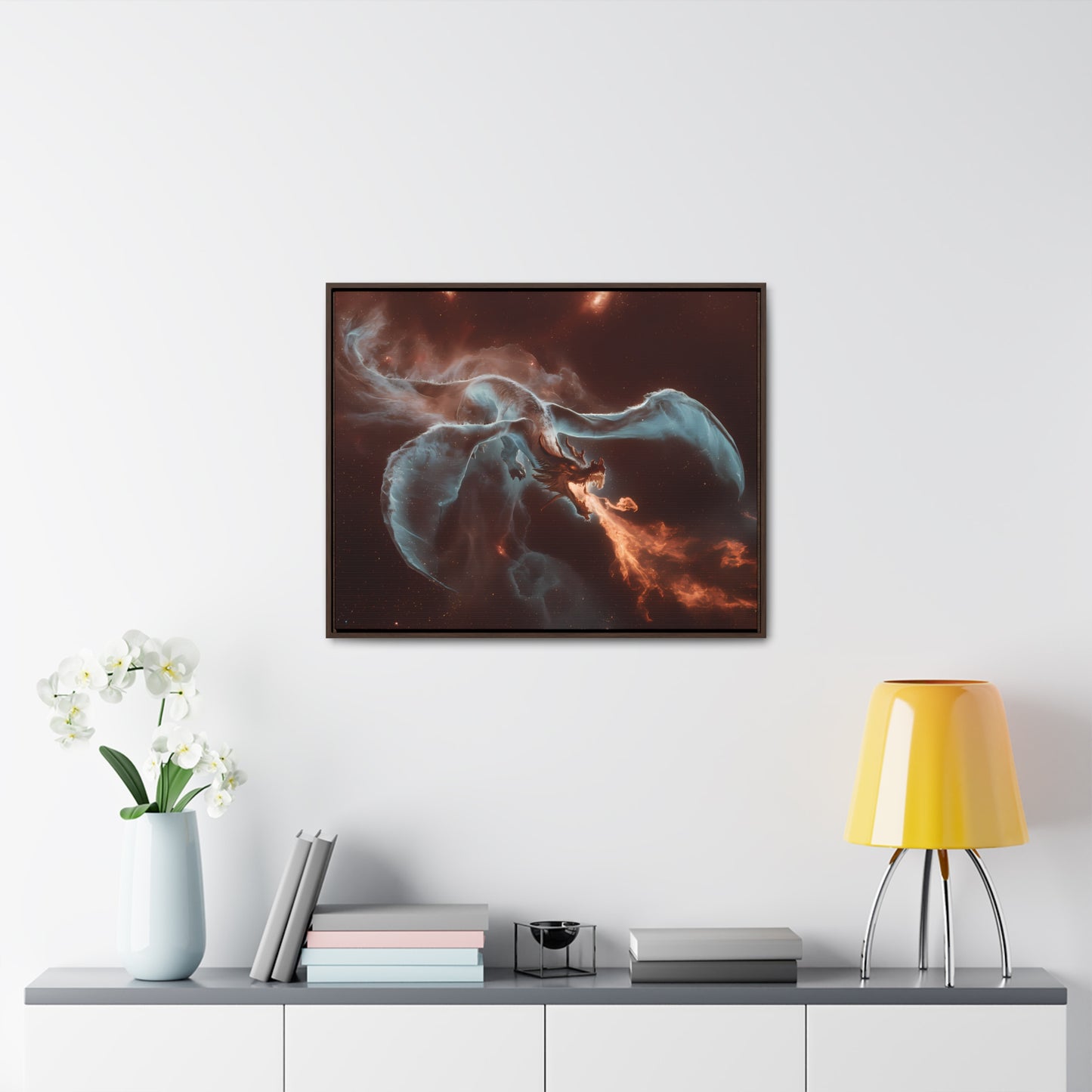 Celestial Inferno Dragon - Gallery Canvas Wraps, Horizontal Frame