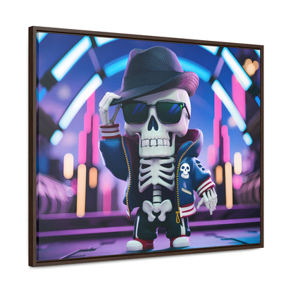 "Neon Skull Groove" - Gallery Canvas Wraps, Horizontal Frame