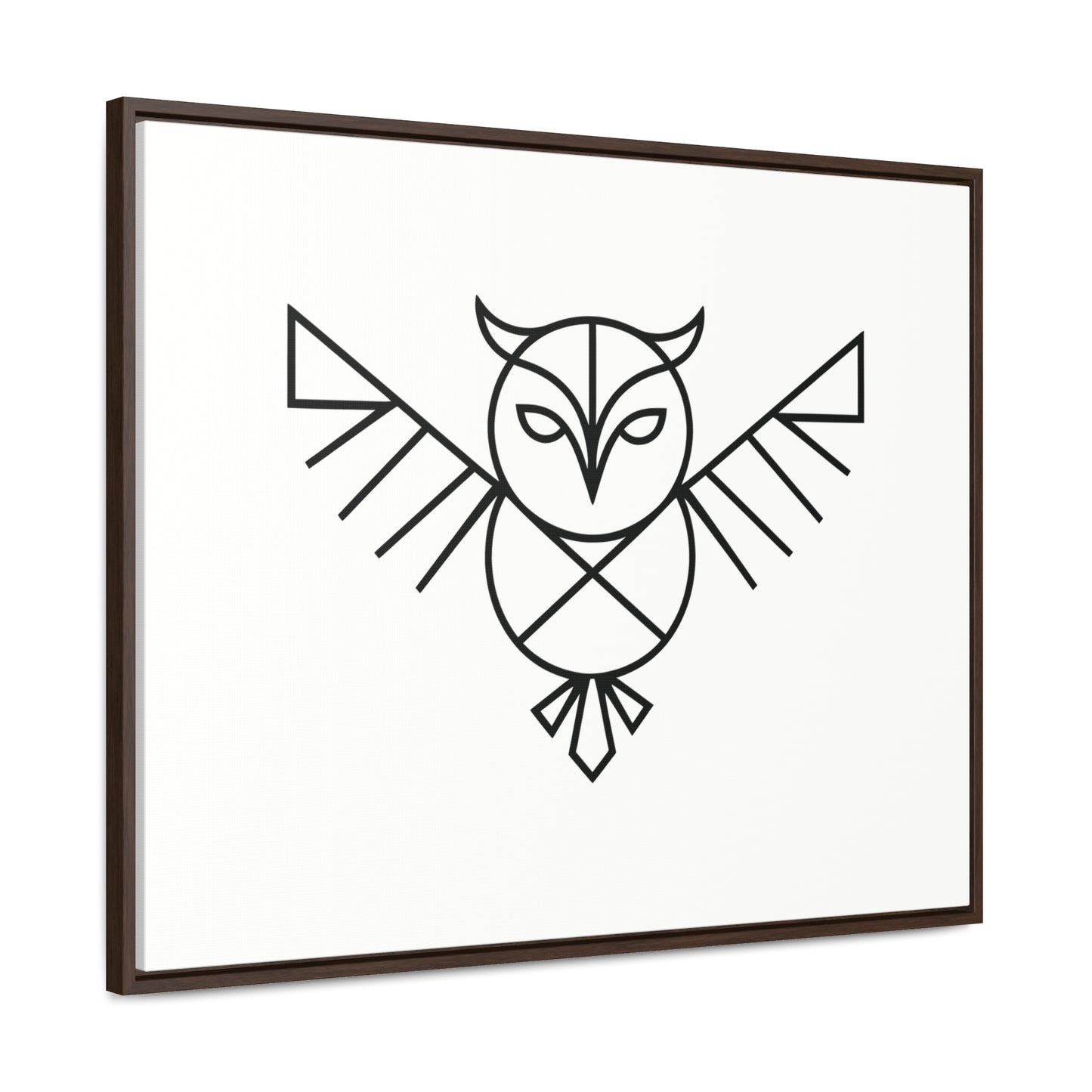 Geometric Owl Symbol - Gallery Canvas Wraps, Horizontal Frame