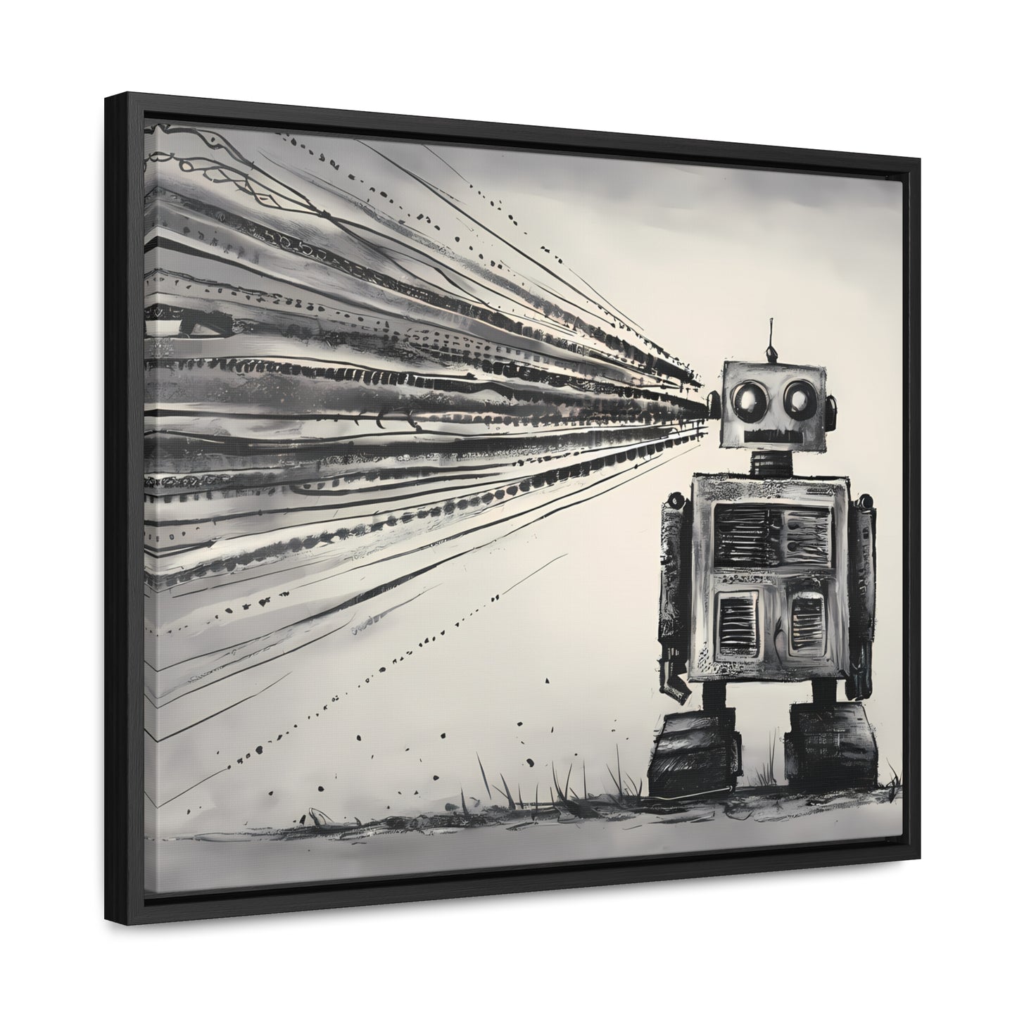 Echoes of the Machine Mind - Gallery Canvas Wraps, Horizontal Frame