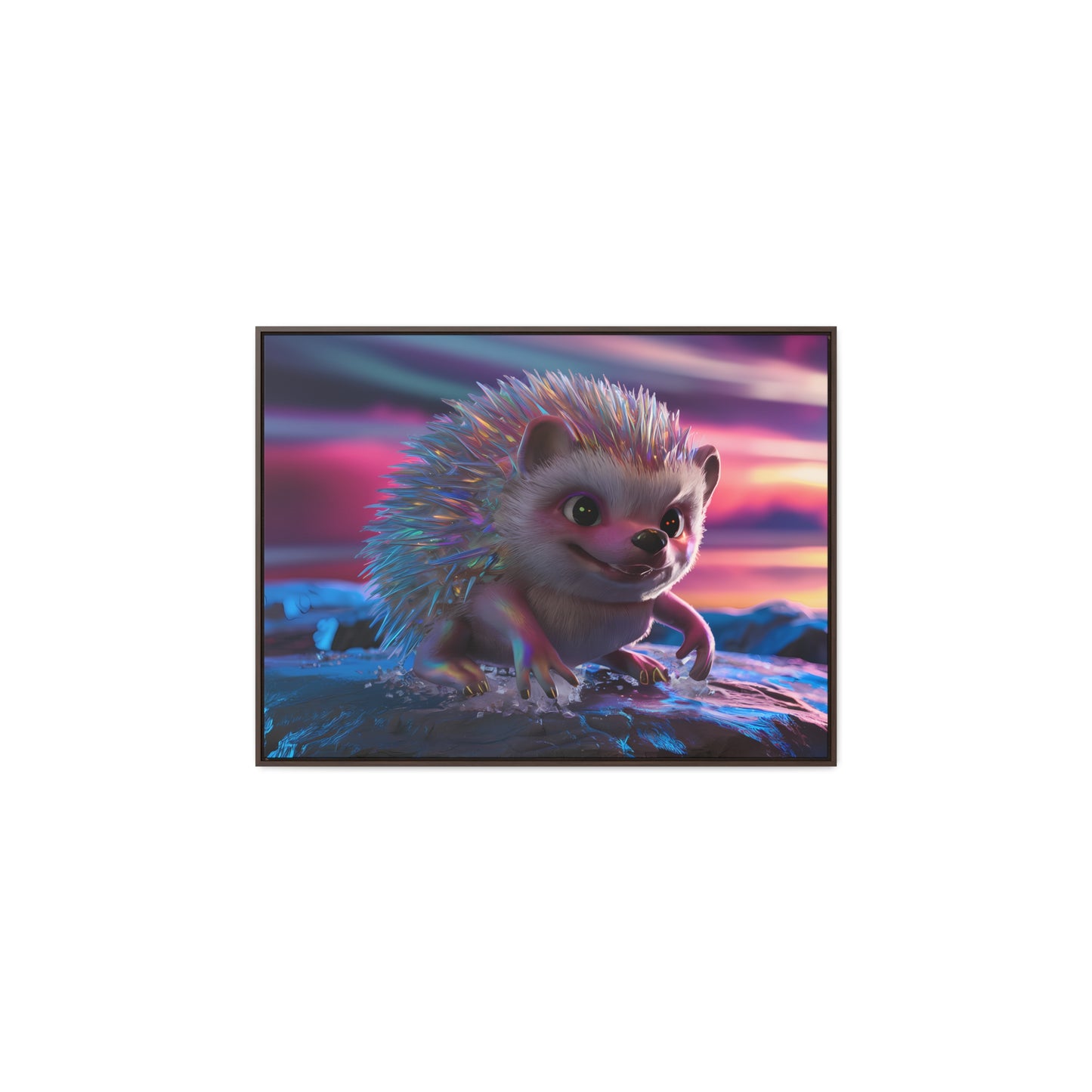 Prismatic Hedgehog at Dusk - Gallery Canvas Wraps, Horizontal Frame