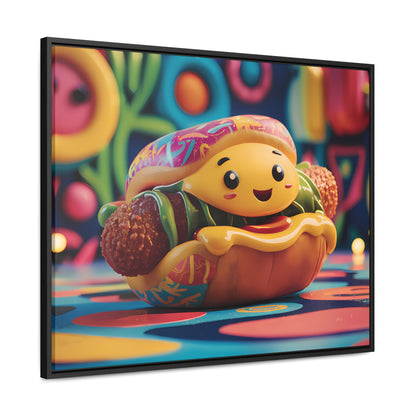 Cheerful Burger Adventure - Gallery Canvas Wraps, Horizontal Frame