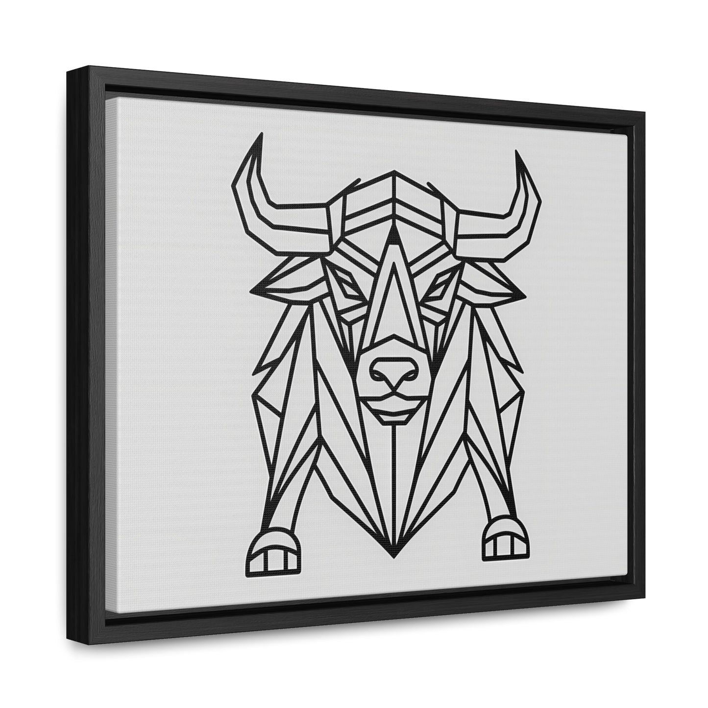 Geometric Bull - Gallery Canvas Wraps, Horizontal Frame