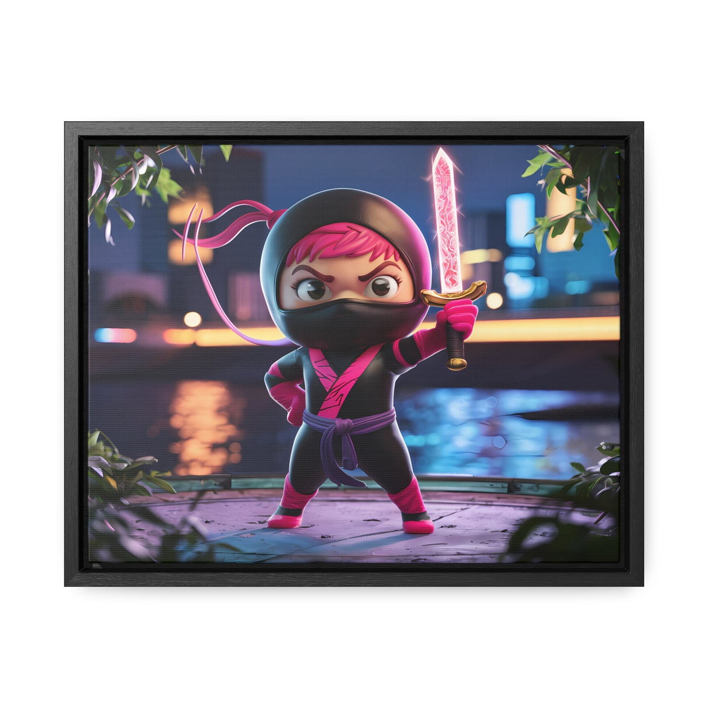 Blade of the Pink Ninja - Gallery Canvas Wraps, Horizontal Frame