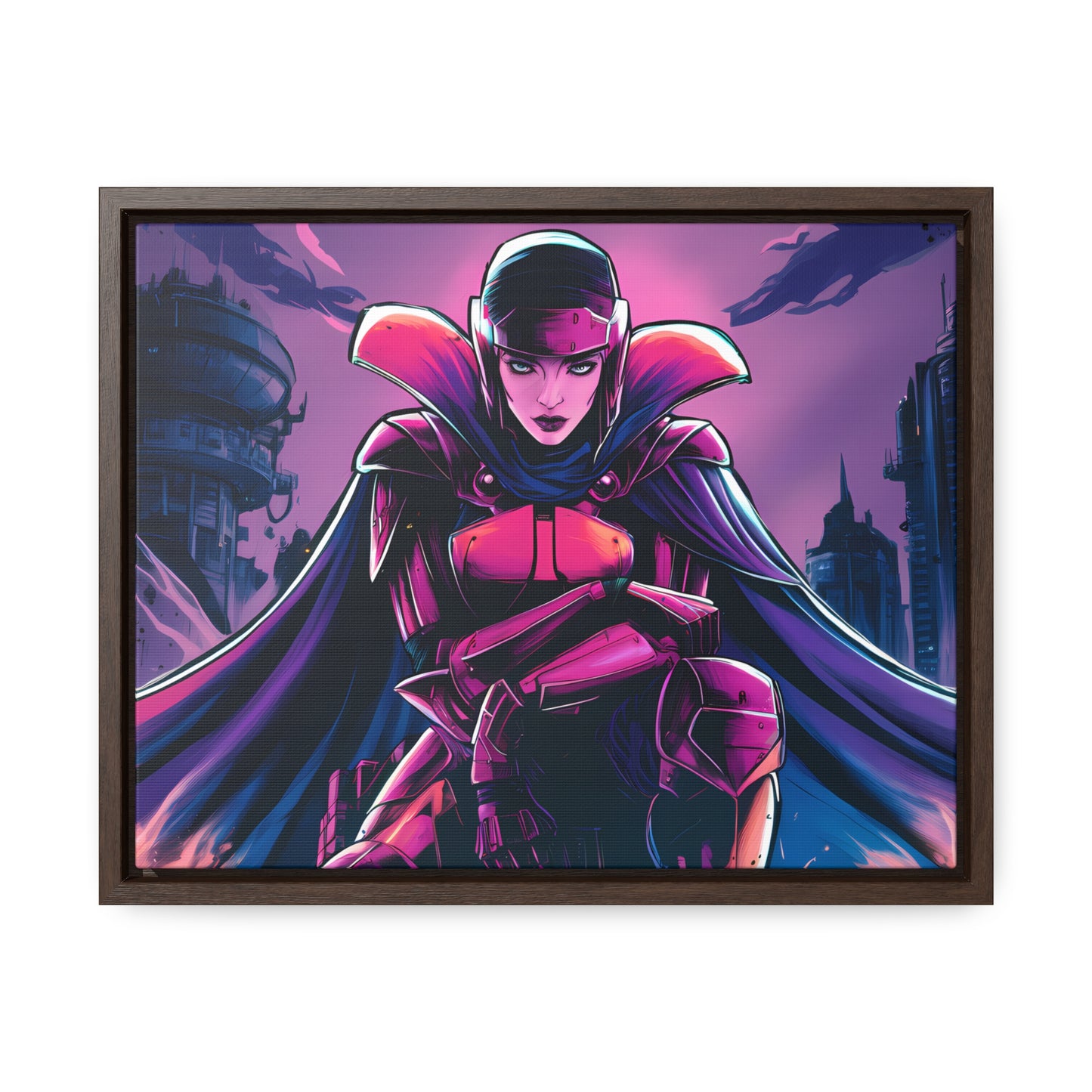 Guardian of the Neon Empire - Gallery Canvas Wraps, Horizontal Frame