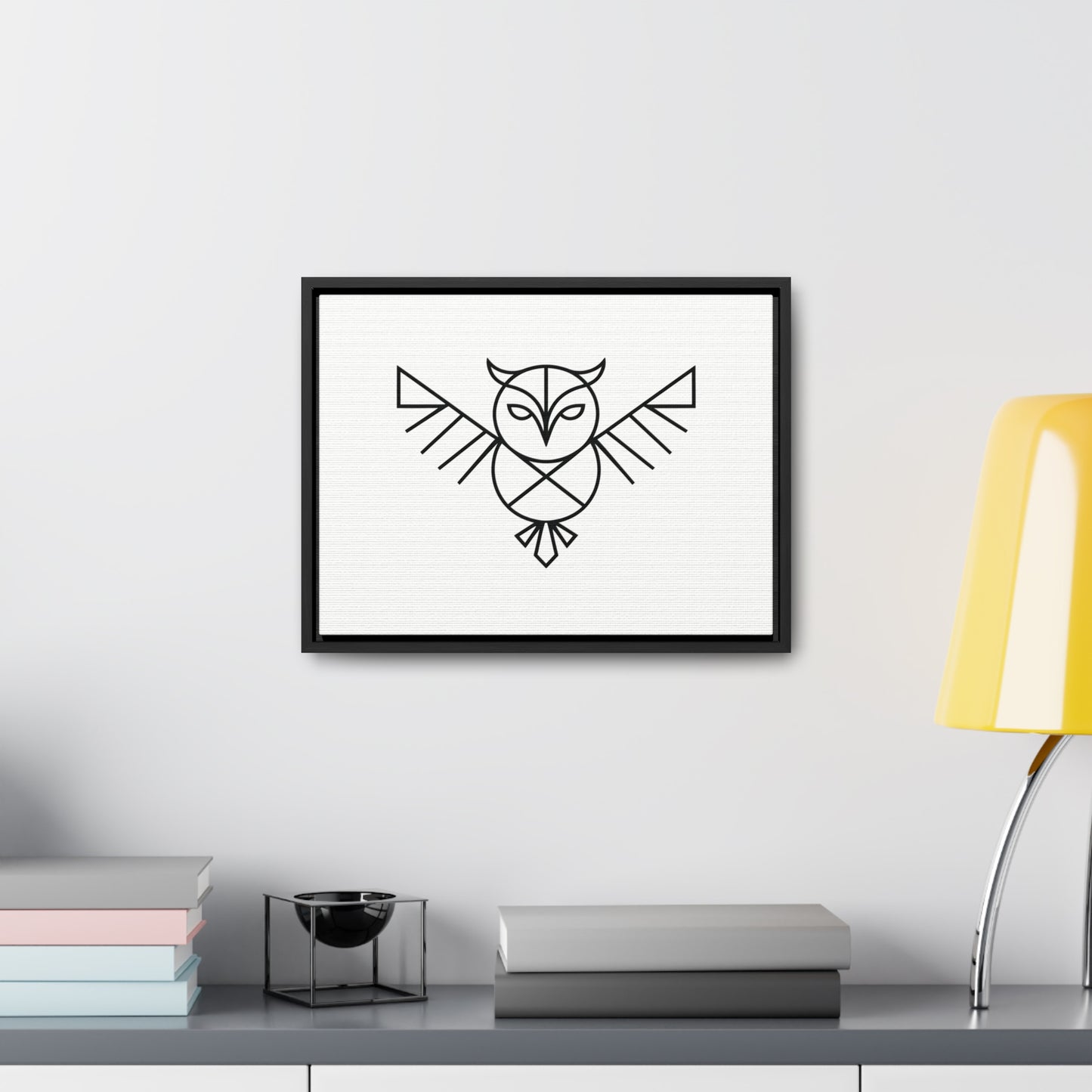 Geometric Owl Symbol - Gallery Canvas Wraps, Horizontal Frame