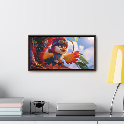 "Feathered Adventurer: The Brave Bird Archer" - Gallery Canvas Wraps, Horizontal Frame