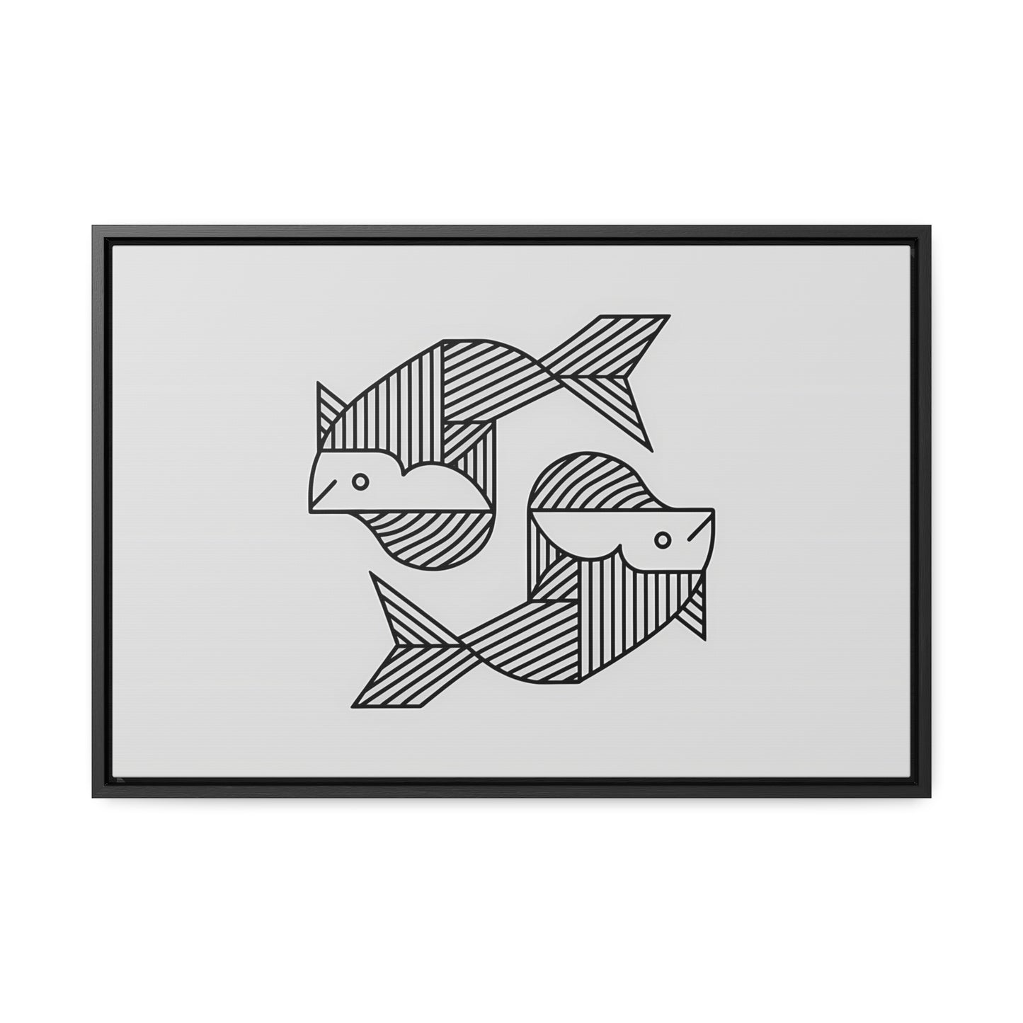 Pisces in Geometric Harmony - Gallery Canvas Wraps, Horizontal Frame