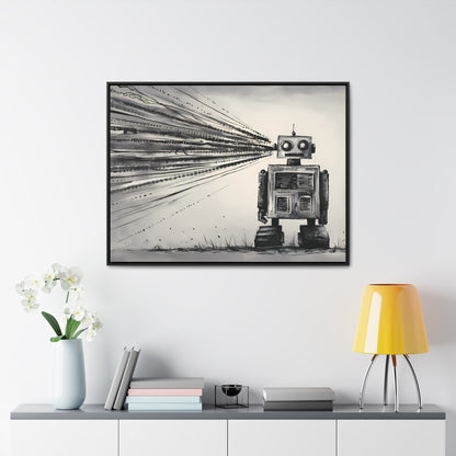 Echoes of the Machine Mind - Gallery Canvas Wraps, Horizontal Frame