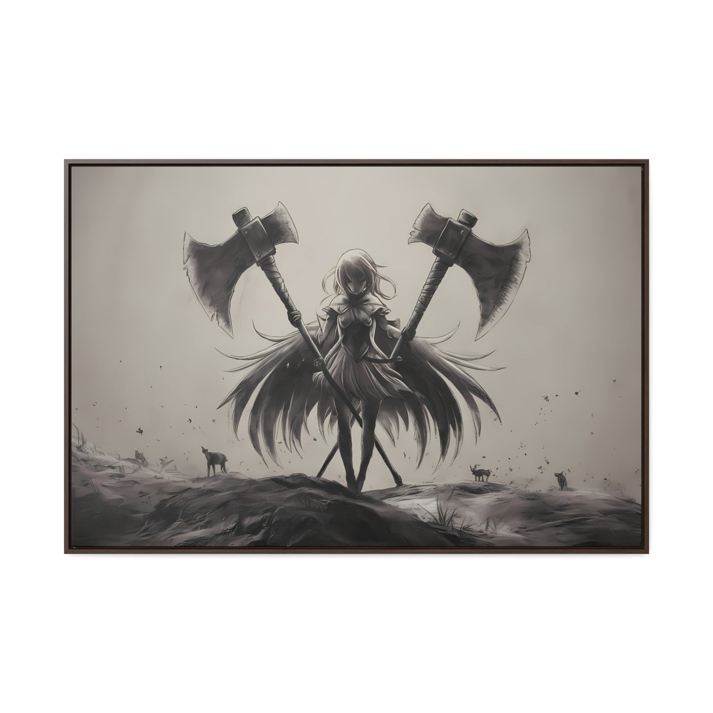 "Abyssal Valkyrie" - Gallery Canvas Wraps, Horizontal Frame