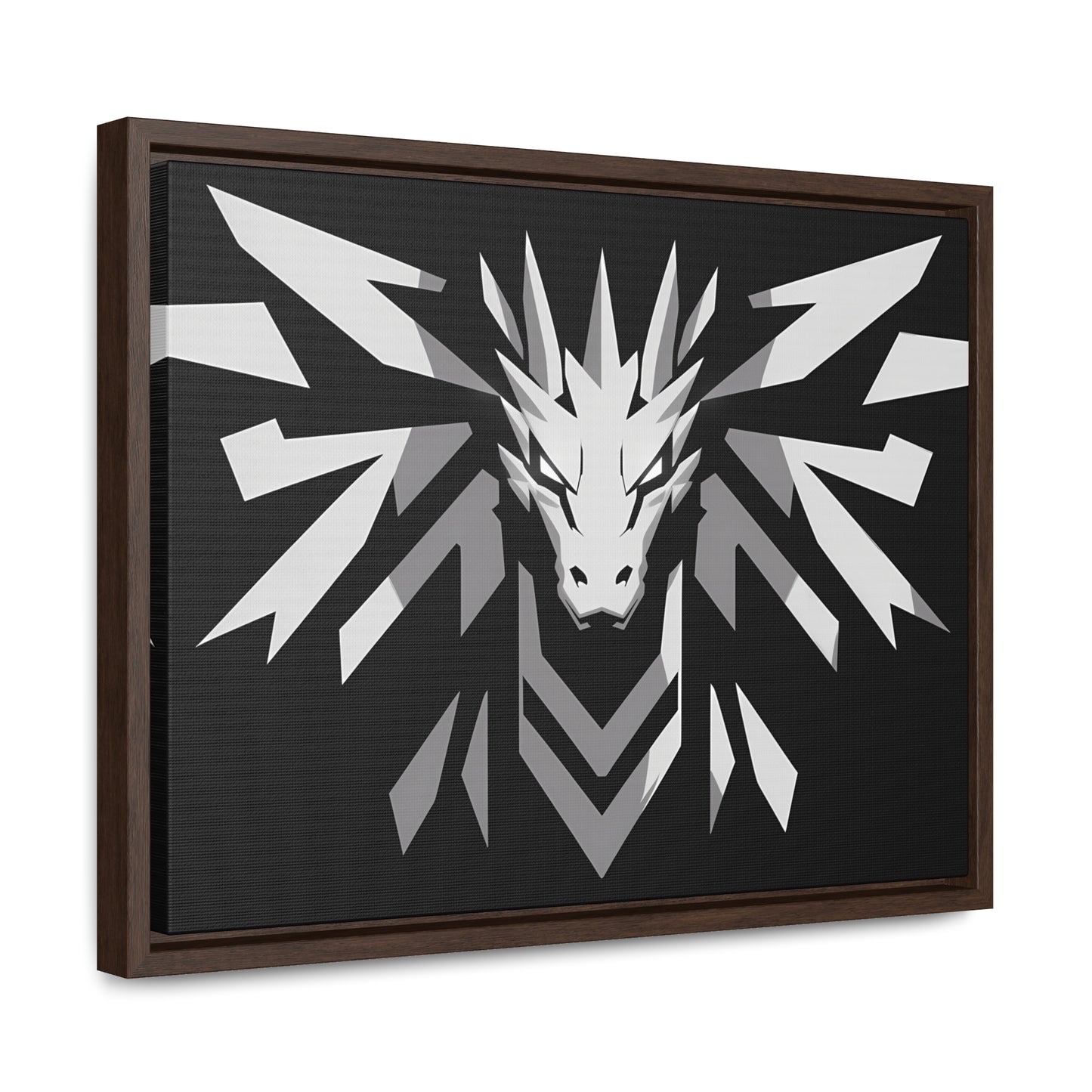 "Silver Dragon Crest" - Gallery Canvas Wraps, Horizontal Frame