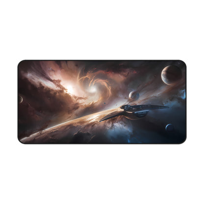 Voyage Through the Cosmic Abyss - Desk Mat