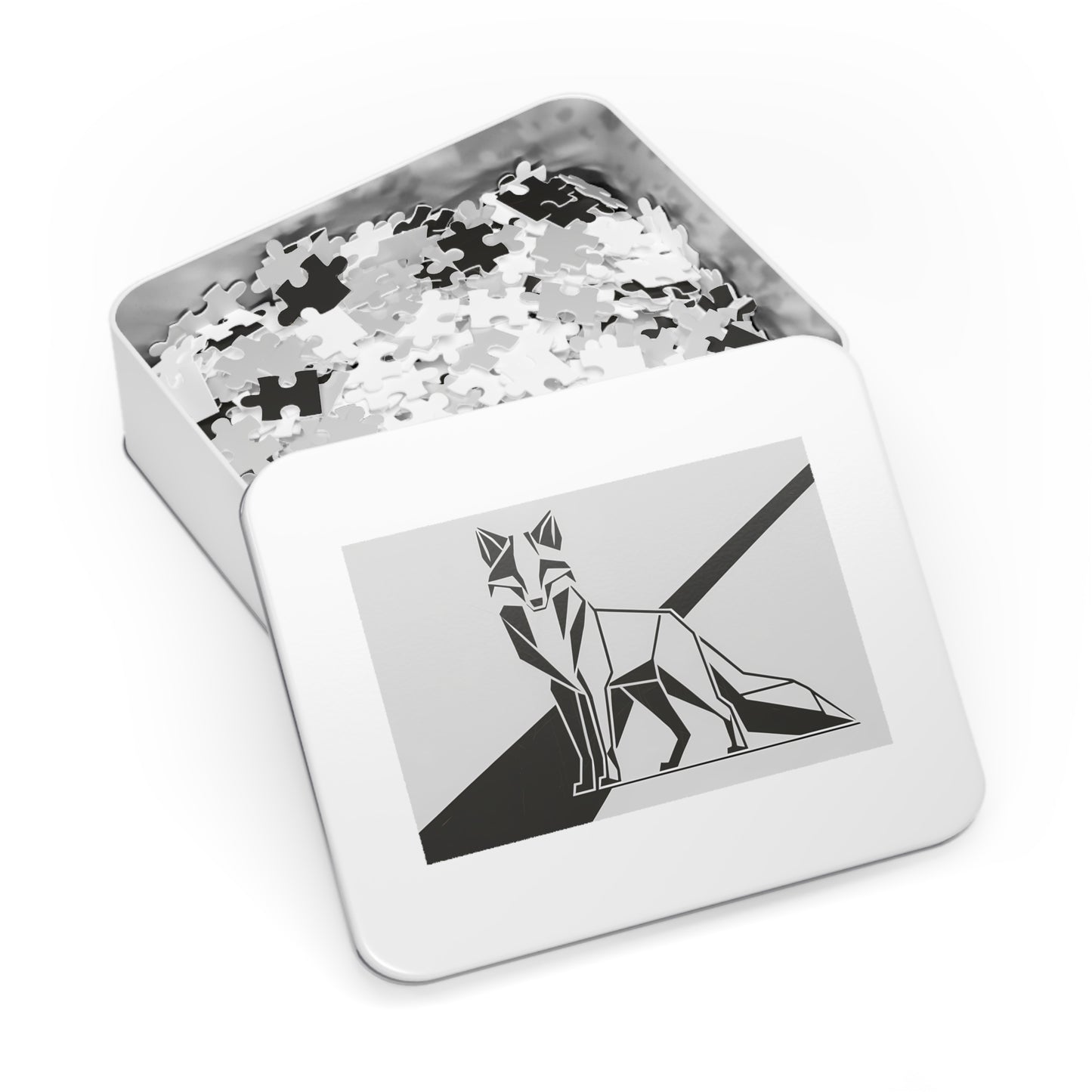 Geometric Fox in Monochrome - Jigsaw Puzzle (30, 110, 252, 500,1000-Piece)