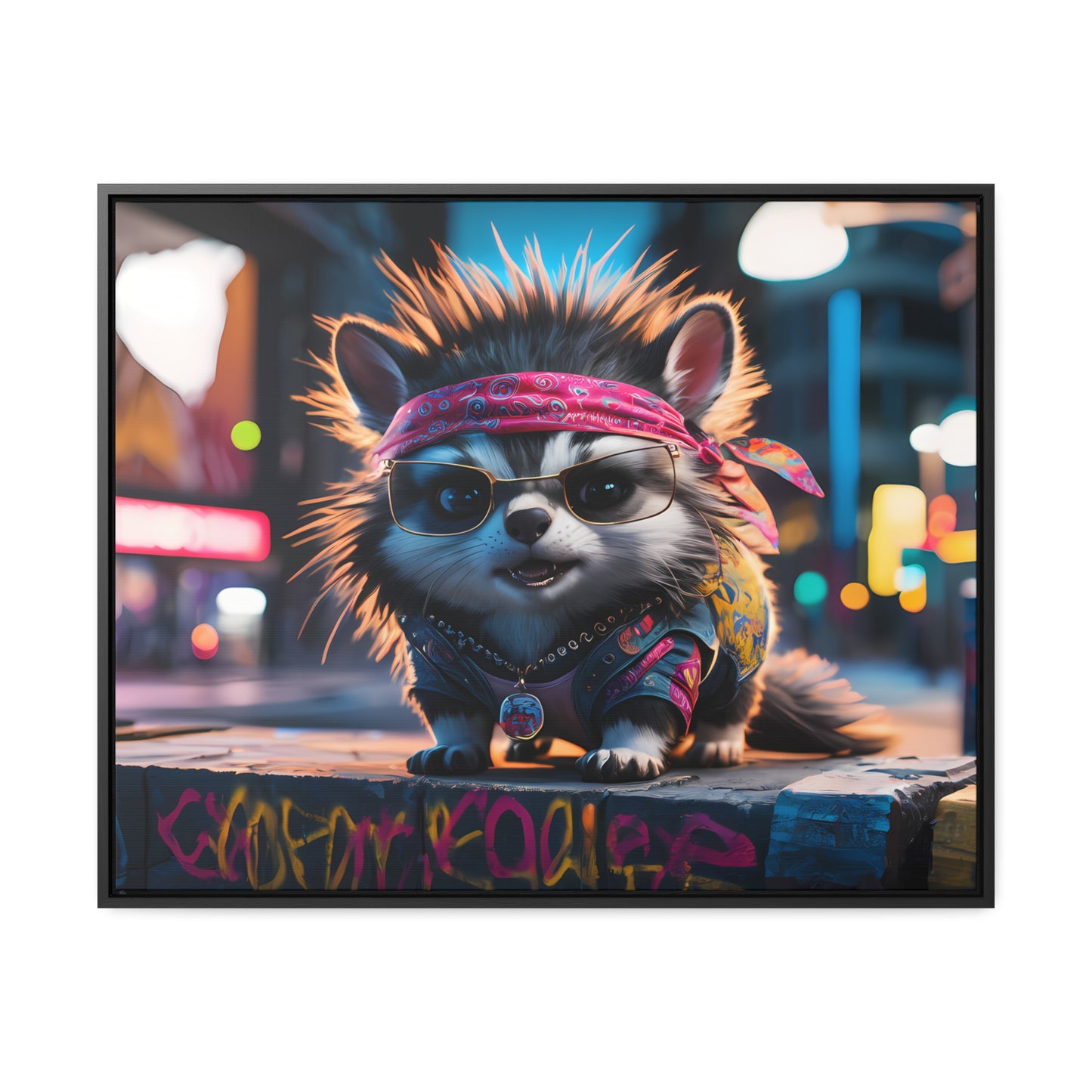 Rebel Pup on the Streets - Gallery Canvas Wraps, Horizontal Frame