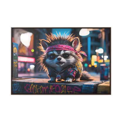 Rebel Pup on the Streets - Gallery Canvas Wraps, Horizontal Frame