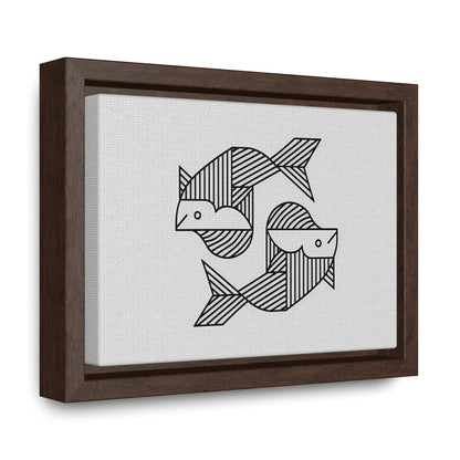 Pisces in Geometric Harmony - Gallery Canvas Wraps, Horizontal Frame