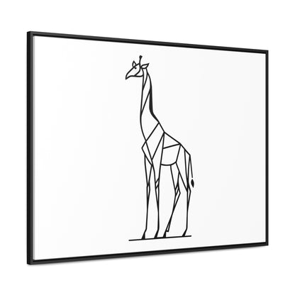 Geometric Giraffe Silhouette - Gallery Canvas Wraps, Horizontal Frame