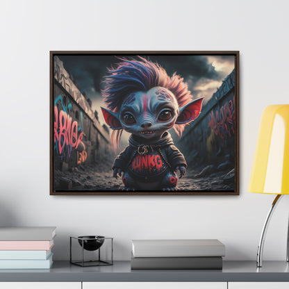 Rebel Gremlin in the Neon Alley - Gallery Canvas Wraps, Horizontal Frame