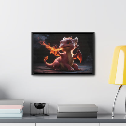 "Baby Dragon's First Flame" - Gallery Canvas Wraps, Horizontal Frame