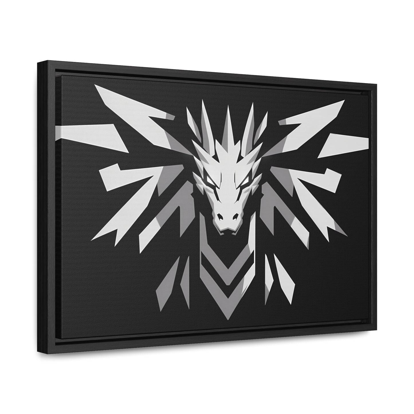 "Silver Dragon Crest" - Gallery Canvas Wraps, Horizontal Frame