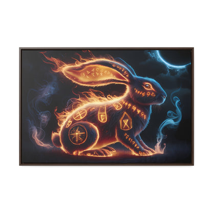 Runic Flame Rabbit - Gallery Canvas Wraps, Horizontal Frame