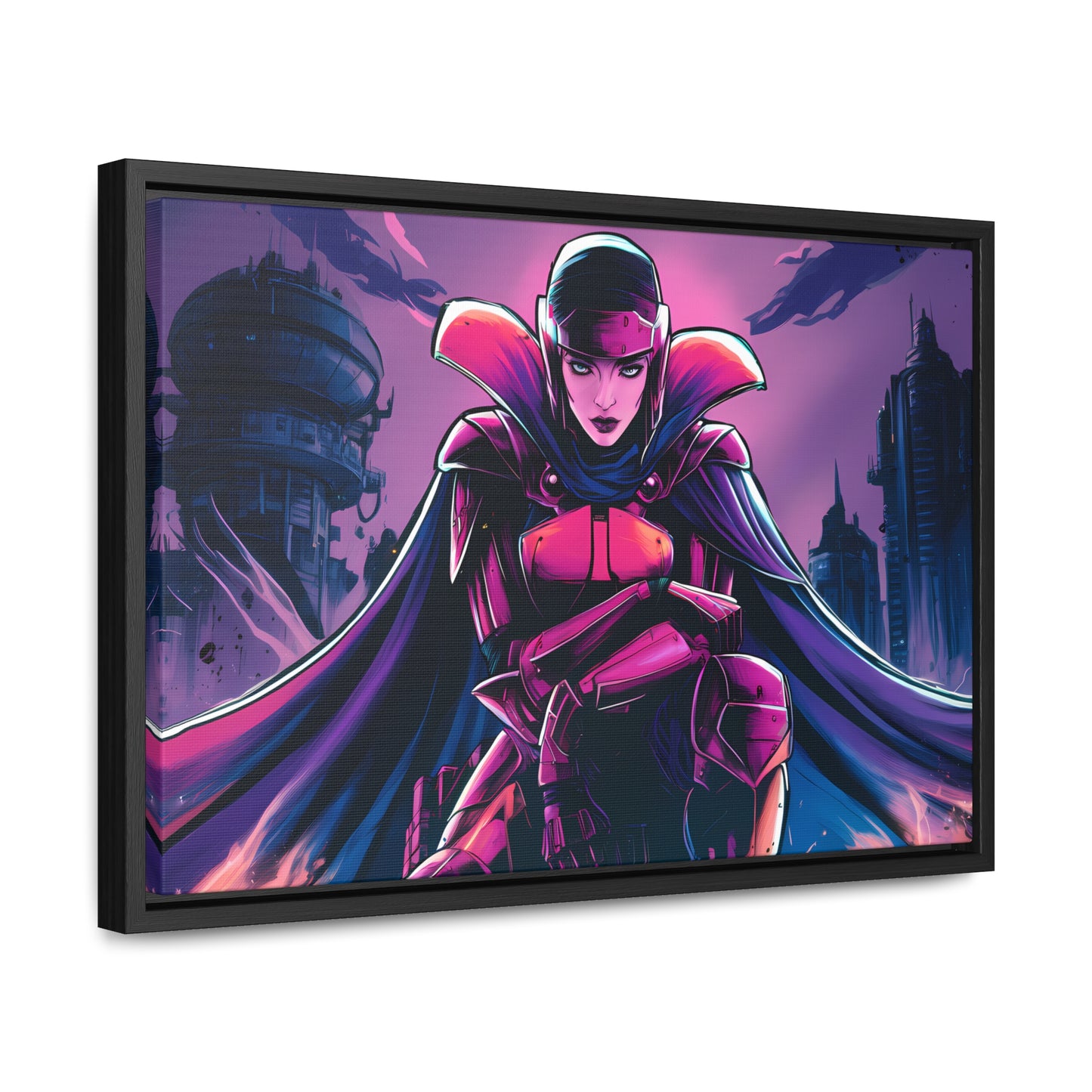 Guardian of the Neon Empire - Gallery Canvas Wraps, Horizontal Frame