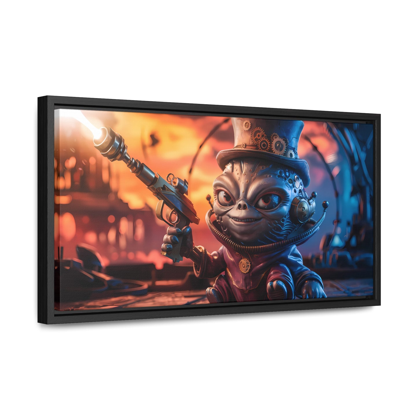 "Clockwork Gunslinger at Dusk" - Gallery Canvas Wraps, Horizontal Frame